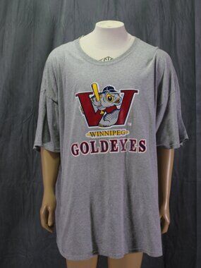 Winnipeg Goldeyes Shirt - Original Logo on Grey - Men's 4XL